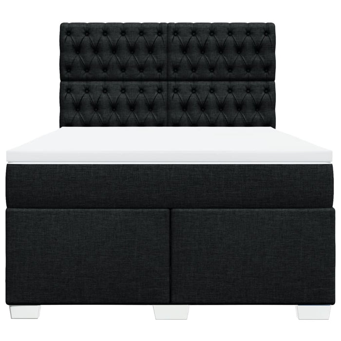 Pat box spring cu saltea, negru, 160x200 cm, textil - WALTI WALTI