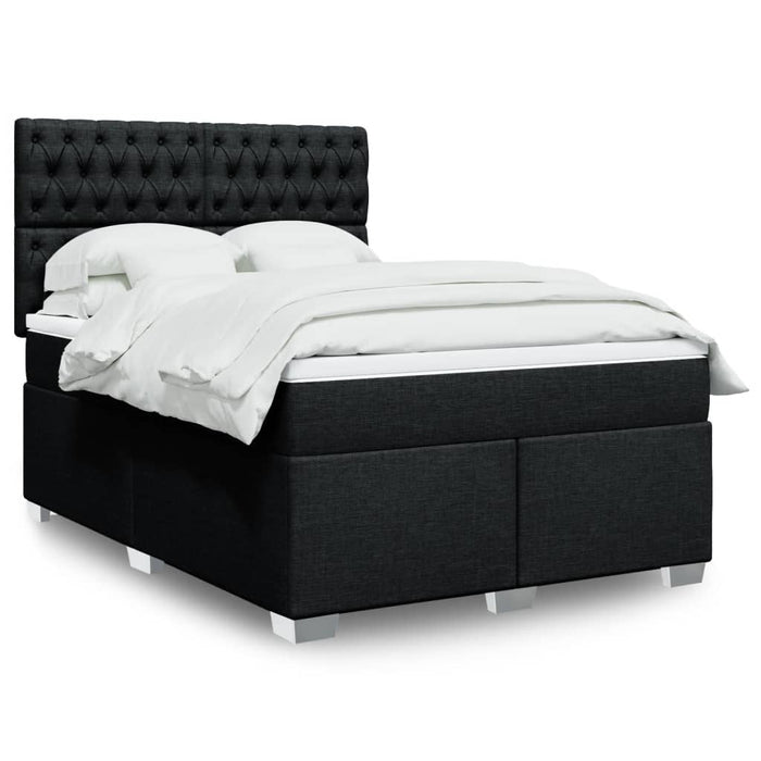 Pat box spring cu saltea, negru, 160x200 cm, textil - WALTI WALTI