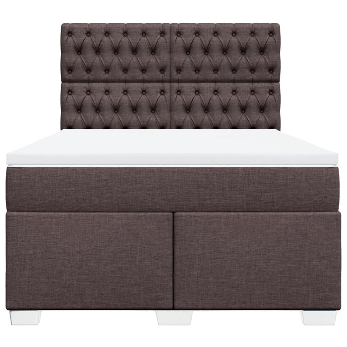 Pat box spring cu saltea, maro închis, 160x200 cm, textil - WALTI WALTI
