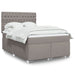 Pat box spring cu saltea, gri taupe, 160x200 cm material textil - WALTI WALTI
