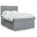 Pat continental cu saltea, gri deschis, 160x200 cm, textil - WALTI WALTI