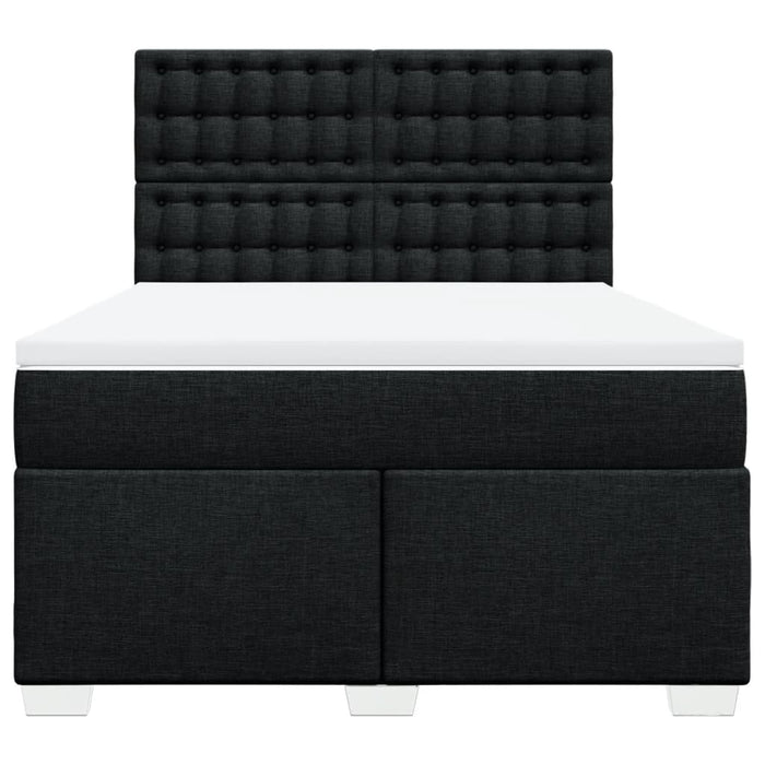 Pat box spring cu saltea, negru, 160x200 cm, textil - WALTI WALTI