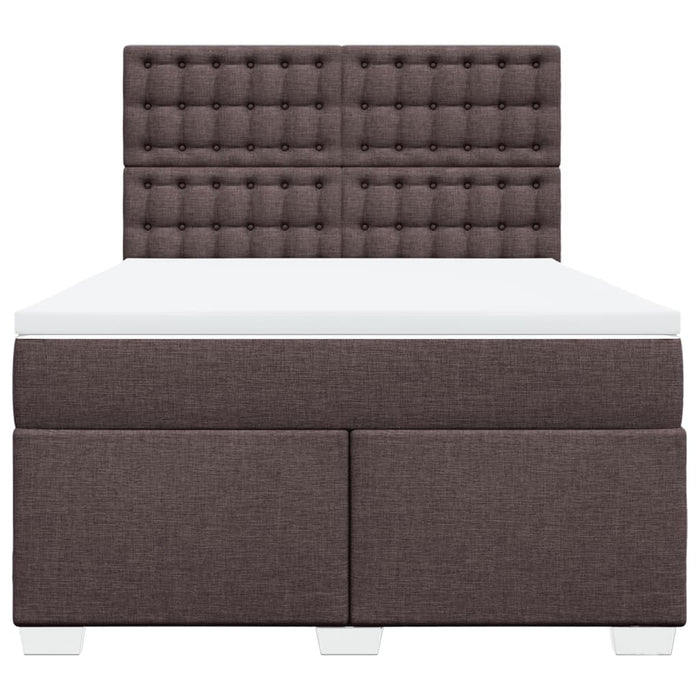 Pat box spring cu saltea, maro închis, 160x200 cm, textil - WALTI WALTI