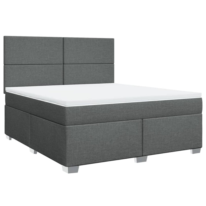 Pat box spring cu saltea, gri închis, 180x200 cm, textil - WALTI WALTI