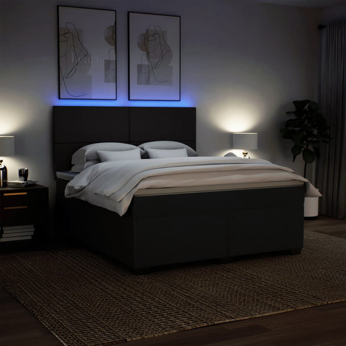 Pat box spring cu saltea, negru, 180x200 cm, catifea - WALTI WALTI