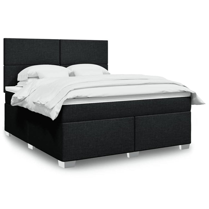 Pat box spring cu saltea, negru, 180x200 cm, catifea - WALTI WALTI