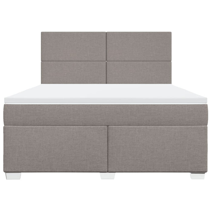 Pat continental cu saltea, gri taupe, 180x200 cm, textil - WALTI WALTI
