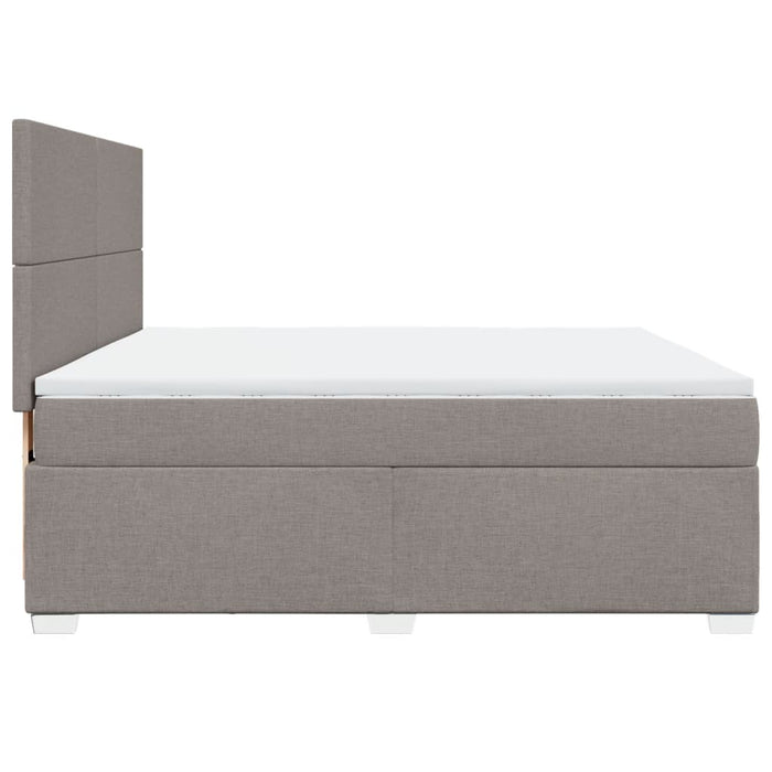 Pat continental cu saltea, gri taupe, 180x200 cm, textil - WALTI WALTI