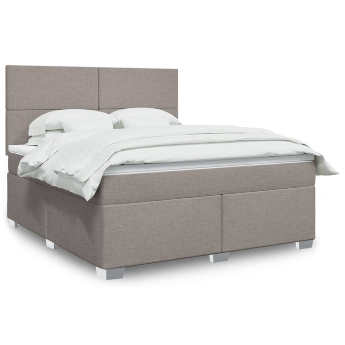 Pat continental cu saltea, gri taupe, 180x200 cm, textil - WALTI WALTI