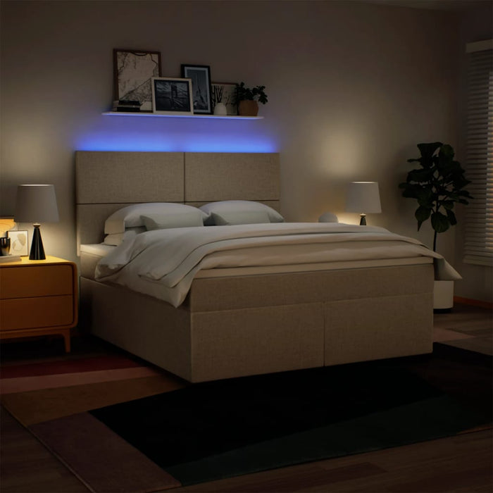 Pat continental cu saltea, crem, 180x200 cm, textil - WALTI WALTI