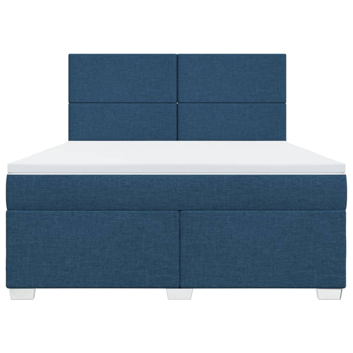 Pat box spring cu saltea, albastru, 180x200 cm, material textil - WALTI WALTI