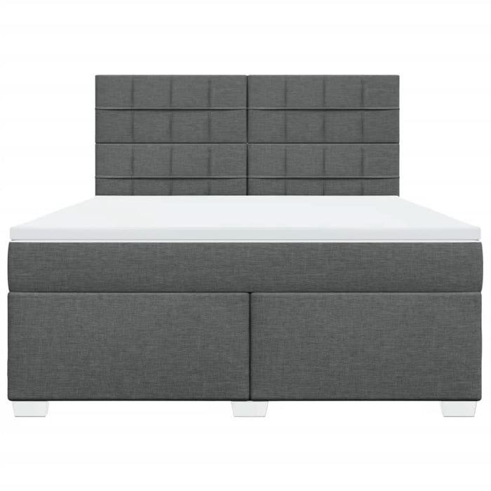 Pat box spring cu saltea, gri închis, 180x200 cm, textil - WALTI WALTI