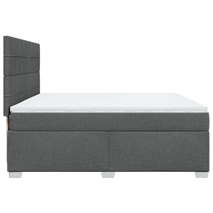 Pat box spring cu saltea, gri închis, 180x200 cm, textil - WALTI WALTI