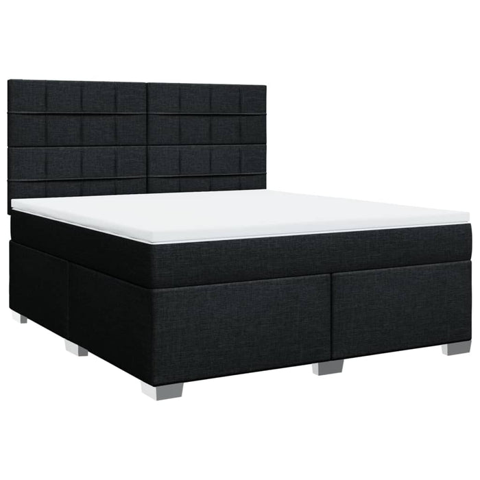 Pat box spring cu saltea, negru, 180x200 cm, catifea - WALTI WALTI