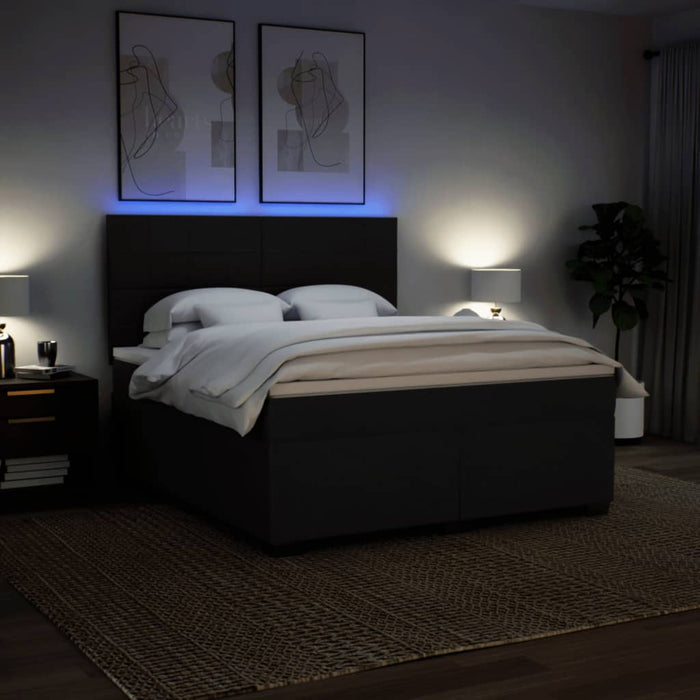 Pat box spring cu saltea, negru, 180x200 cm, catifea - WALTI WALTI