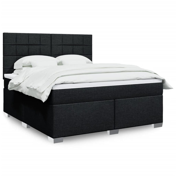 Pat box spring cu saltea, negru, 180x200 cm, catifea - WALTI WALTI