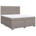 Pat continental cu saltea, gri taupe, 180x200 cm, textil - WALTI WALTI