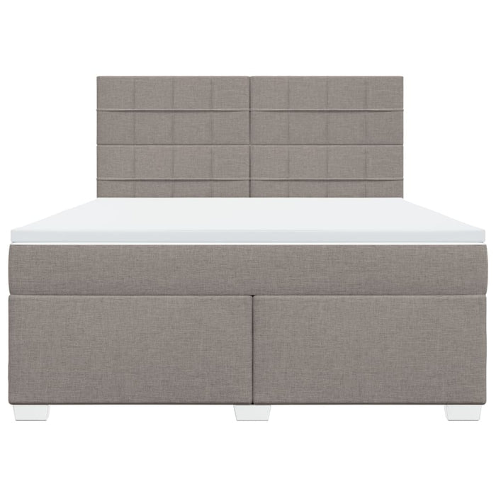 Pat continental cu saltea, gri taupe, 180x200 cm, textil - WALTI WALTI