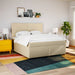 Pat continental cu saltea, crem, 180x200 cm, textil - WALTI WALTI