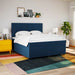 Pat box spring cu saltea, albastru, 180x200 cm, material textil - WALTI WALTI