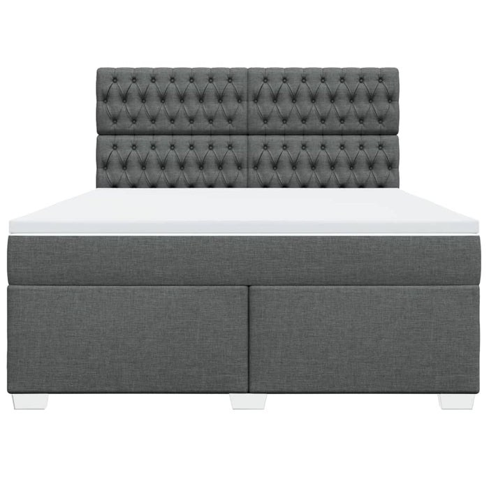 Pat box spring cu saltea, gri închis, 180x200 cm, textil - WALTI WALTI