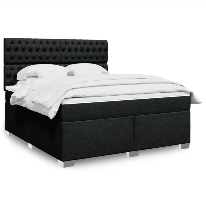 Pat box spring cu saltea, negru, 180x200 cm, catifea - WALTI WALTI