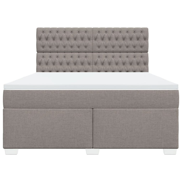 Pat continental cu saltea, gri taupe, 180x200 cm, textil - WALTI WALTI