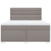 Pat continental cu saltea, gri taupe, 180x200 cm, textil - WALTI WALTI