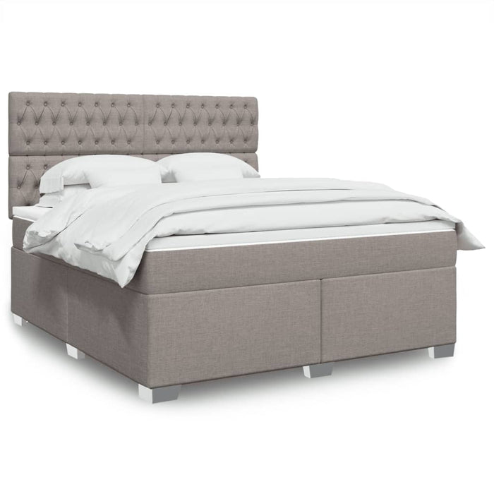 Pat continental cu saltea, gri taupe, 180x200 cm, textil - WALTI WALTI