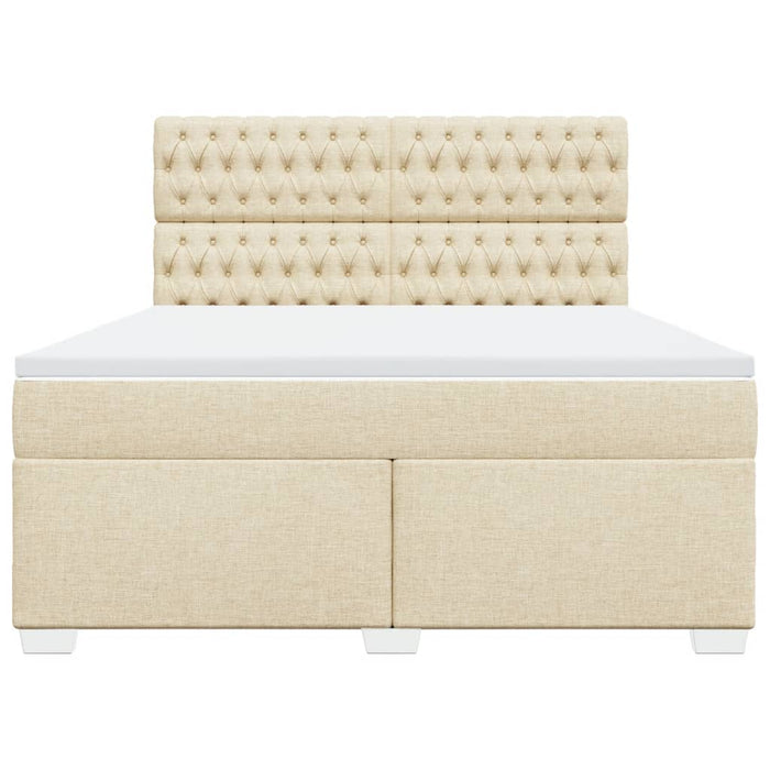 Pat continental cu saltea, crem, 180x200 cm, textil - WALTI WALTI