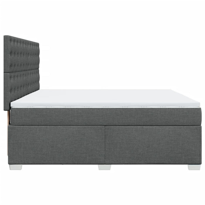 Pat box spring cu saltea, gri închis, 180x200 cm, textil - WALTI WALTI