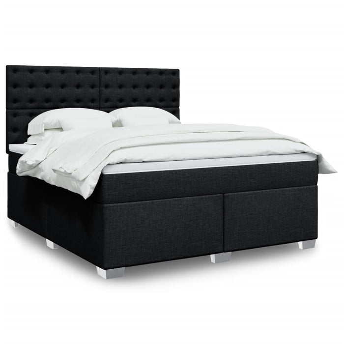 Pat box spring cu saltea, negru, 180x200 cm, catifea - WALTI WALTI