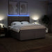 Pat continental cu saltea, gri taupe, 180x200 cm, textil - WALTI WALTI