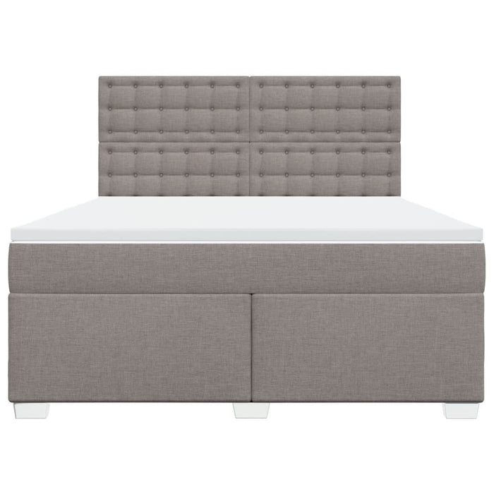 Pat continental cu saltea, gri taupe, 180x200 cm, textil - WALTI WALTI