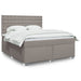 Pat continental cu saltea, gri taupe, 180x200 cm, textil - WALTI WALTI