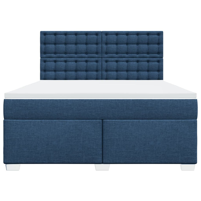 Pat box spring cu saltea, albastru, 180x200 cm, material textil - WALTI WALTI