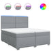 Pat box spring cu saltea, gri deschis, 200x200 cm, textil - WALTI WALTI