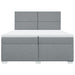 Pat box spring cu saltea, gri deschis, 200x200 cm, textil - WALTI WALTI