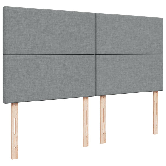Pat box spring cu saltea, gri deschis, 200x200 cm, textil - WALTI WALTI