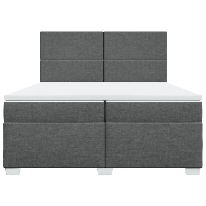 Pat box spring cu saltea, gri închis, 200x200 cm, textil - WALTI WALTI