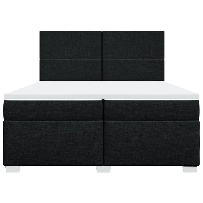 Pat box spring cu saltea, negru, 200x200 cm, textil - WALTI WALTI