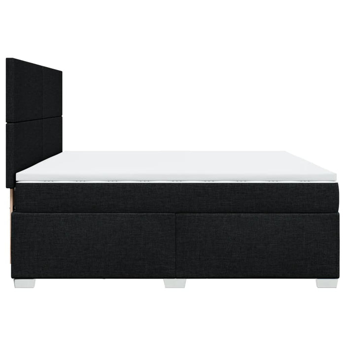 Pat box spring cu saltea, negru, 200x200 cm, textil - WALTI WALTI