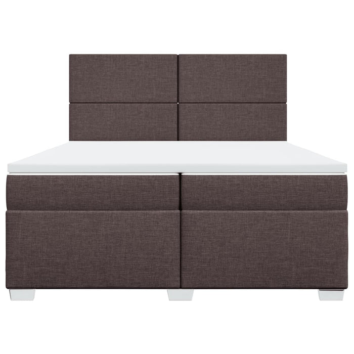 Pat box spring cu saltea, maro închis, 200x200 cm, textil - WALTI WALTI