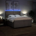 Pat box spring cu saltea, gri taupe, 200x200 cm, textil - WALTI WALTI