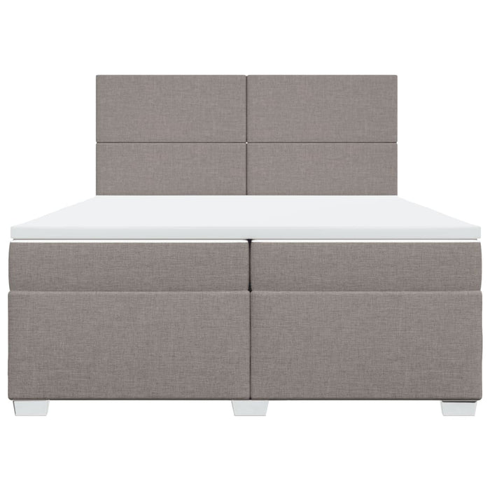 Pat box spring cu saltea, gri taupe, 200x200 cm, textil - WALTI WALTI