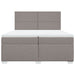 Pat box spring cu saltea, gri taupe, 200x200 cm, textil - WALTI WALTI
