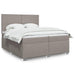 Pat box spring cu saltea, gri taupe, 200x200 cm, textil - WALTI WALTI