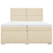 Pat box spring cu saltea, crem, 200x200 cm, textil - WALTI WALTI
