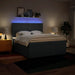 Pat box spring cu saltea, albastru, 200x200 cm, textil - WALTI WALTI