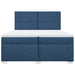 Pat box spring cu saltea, albastru, 200x200 cm, textil - WALTI WALTI